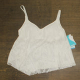 Coco Reef Bra Sized Underwire Tankini Top Swim Wild Palm Crochet White 36D