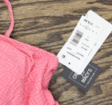 Swim Solutions Womens Swim Textured Underwire Tankini Top 806766 Guava Pink 14