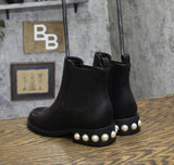 On 34th Womens Jeovana Pearl Chelsea Booties 10019682400 Black Smooth 5.5M