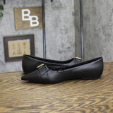A New Day Womens Valentina Pointed Toe Buckle Ballet Flats 94462478 Black 6.5M