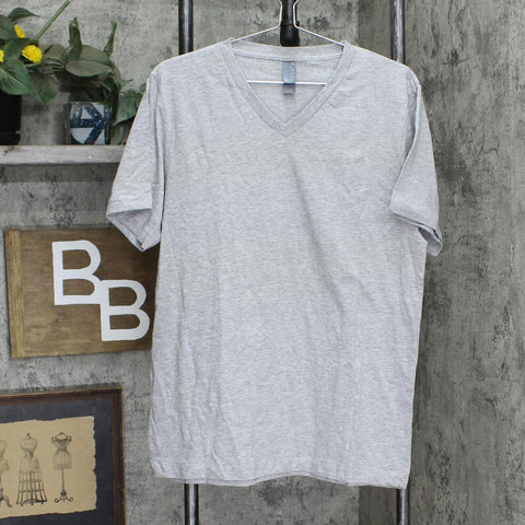 Canvas Mens V-Neck T-Shirt Tee 1669f774ec3f75 Gray L