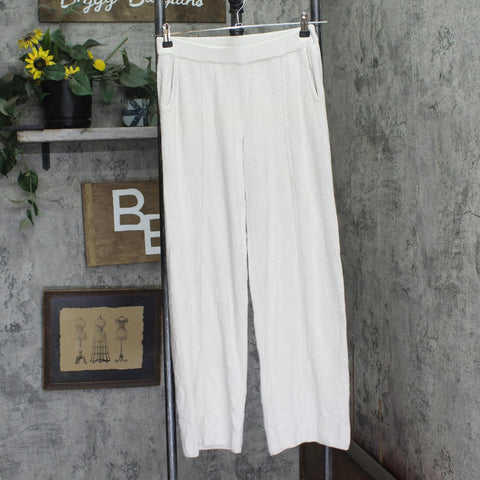 Barefoot Dreams Ultra Lite Pintuck Knit Lounge Pants A692127 Almond Off White XS