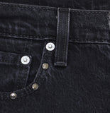 Levi's Womens Original 501 Straight Jeans Button Fly Studded Pocket Black 28x30