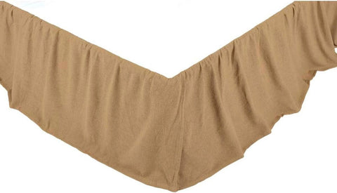 VHC Brands Burlap Ruffled King Bed Skirt 29598 Beige Brown King