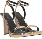 Jessica Simpson Adonia Two-Piece Platform Stiletto Dress Sandals Gold Yellow 5M