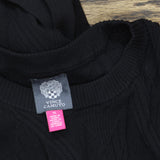 Vince Camuto Womens Textured-Knit Cap-Sleeve Belted Dress VC4M4625 Black XL