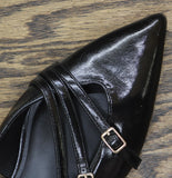 A New Day Twiggy Multi Buckle Mini Heel Flats 94303769 Black 6.5M