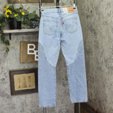 Levi's Womens 501 Button Fly Jeans 94417269 County Fair Blue 27x30