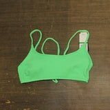 Salt + Cove Juniors Rib Scrunch Scoop-Neck Bikini Top Mint Tea Green L