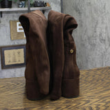 Michael Michael Kors Block Heel Riding Boot with Side Zip Mocha Brown 11M