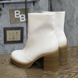 Universal Thread Jenna Platform Boots with Memory Foam Insole Off White 6M