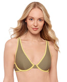 Salt + Cove Juniors Plunge Underwire Bikini Swim Top Green / Yellow S
