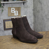 INC International Concepts Side Zip Low Heel Ankle Booties Truffle Brown 5M