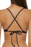 Becca Womens Castaway Fishnet Bikini Swim Top 893157 Black D