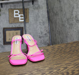 Steve Madden Womens Zarya Heeled Sandal ZARY02S1 Pink Leather 6M