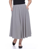 White Mark Womens Plus Size Tasmin Flare Midi Skirt PS709-101XL