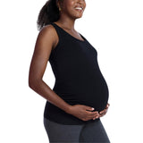 Motherhood Maternity Womens Side Ruched Scoop Neck Pregnancy Tank Top Black XS