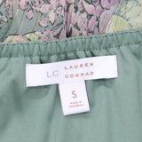 LC Lauren Conrad Womens Tie Front Strap Tiered Dress Green Lurex S
