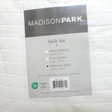 Madison Park Jaxson Quilt Coverlet 3-Piece Set Stripe White King / Cal King