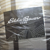 Eddie Bauer Comforter Set Reversible Normandy Plaid Gray Brown Full / Queen