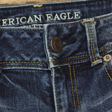 American Eagle Womens Kick Boot Stretch Bootcut Jeans Dark Wash Blue 8