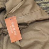 State Of Day Sleeveless Pajama Shirt Top Linen Blend Natural Umber Brown L