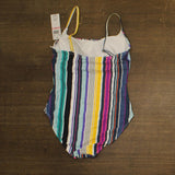Anne Cole Lingerie Maillot One-Piece Swimsuit Barcode Stripe Blue Multi 10