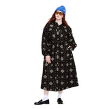Woolrich X TGT Print Long Sleeve Utility Midi Shirt Dress Black Multi 2XL