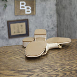 A New Day Womens Lottie Sandals Block Heel Pearl Accent Natural Brown 7.5M