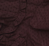 Crystal Doll Sweetheart-Neck Puffed Sleeve Fit Flare Dress Merlot Red 2XS