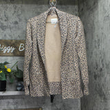 Abercrombie & Fitch A&F Collection Open Front Cardigan Sweater Cheetah Brown 2XS