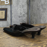 Liz Claiborne Womens Cameo Vintage Leather Tassel Pointed Toe Heels Black 6M