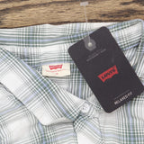 Levis Size Harrison Cotton Long Bebe Plaid Button Up Shirt Dark Forest Green 1X