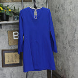 Tahari ASL Womens Rhinestone Trim Shift Dress DAM625-T4 Cobalt Blue 8