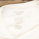 Nine West Womens Essential Ribbed Soft Spun T-Shirt Tee 1661b53e66d9a0 White S
