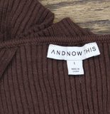 And Now This Cropped Ribbed Sleeveless Sweater Tank Brown L