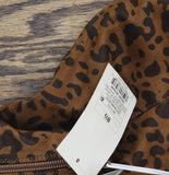A New Day Justice Mid-Calf Boots Faux Suede Cone Heel Leopard Brown 8.5M