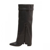 A New Day Womens Tambra Fold Over Tall Boots 90975074 Black 9.5M