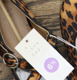 A New Day Print Velvet Flats with Adjustable Strap Leopard Brown Multi 6.5M