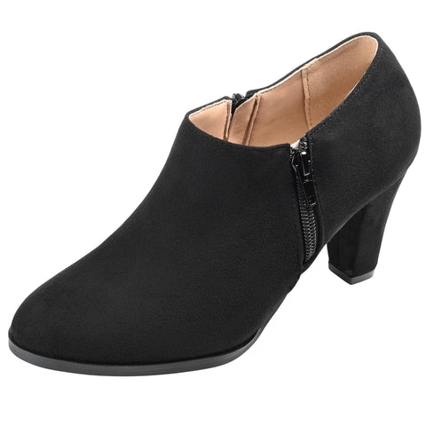 Journee Collection Womens Comfort Sanzi Heeled Booties SANZI-WD Black 10W