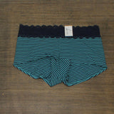Auden Women's Striped Floral Cotton Boyshort with Lace Waistband GP985