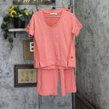 Peace Love World French Terry Pullover and Pant Set A692008 Faded Rose Pink P2XS