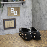 A New Day Womens Pull On Studded Flats Black / Silver 6.5M
