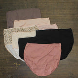 Felina Womens 8 Pack Cotton Modal Stretch Hi-Cut Brief Warm Animal Brown XL
