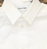 Calvin Klein Slim Fit Solid Stretch Button Up Poplin Shirt K8B0024 White 8