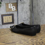 A New Day Womens Valentina Pointed Toe Buckle Ballet Flats 94462478 Black 6.5M