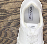 Steve Madden Womens Faux Leather Lifestyle Casual Low Top Sneakers White 9M