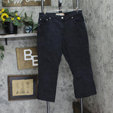 Levi's Womens Rehemmed  Capri Vintage Y2K 550 Relaxed Jeans Black Wash 14 Misses