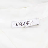 Kasper Womens V-Neck Tie Front Unlined Blouse Shirt Top 16673e9a49fe03 White M