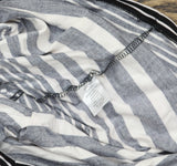 Planet Gold Juniors Printed Cold-Shoulder Bodycon Dress Black Stripe S